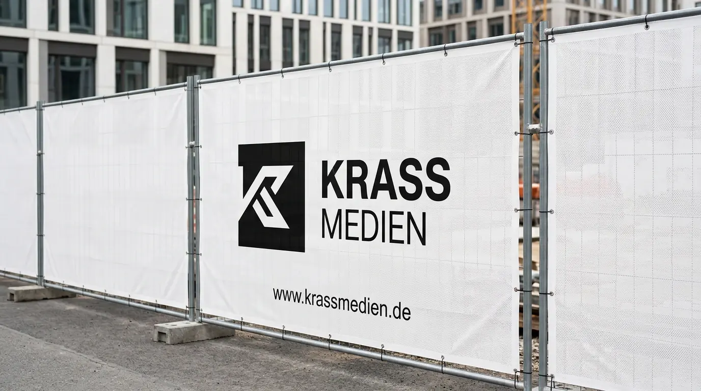 Bauzaunbanner am Bauzaun, von KrassMedien gestaltet und produziert