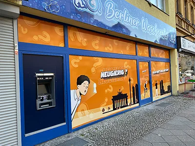 Schaufensterfolierung für Berliner Waschsalon