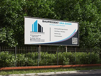 Bauschild für Bauprojekt UKA GmbH